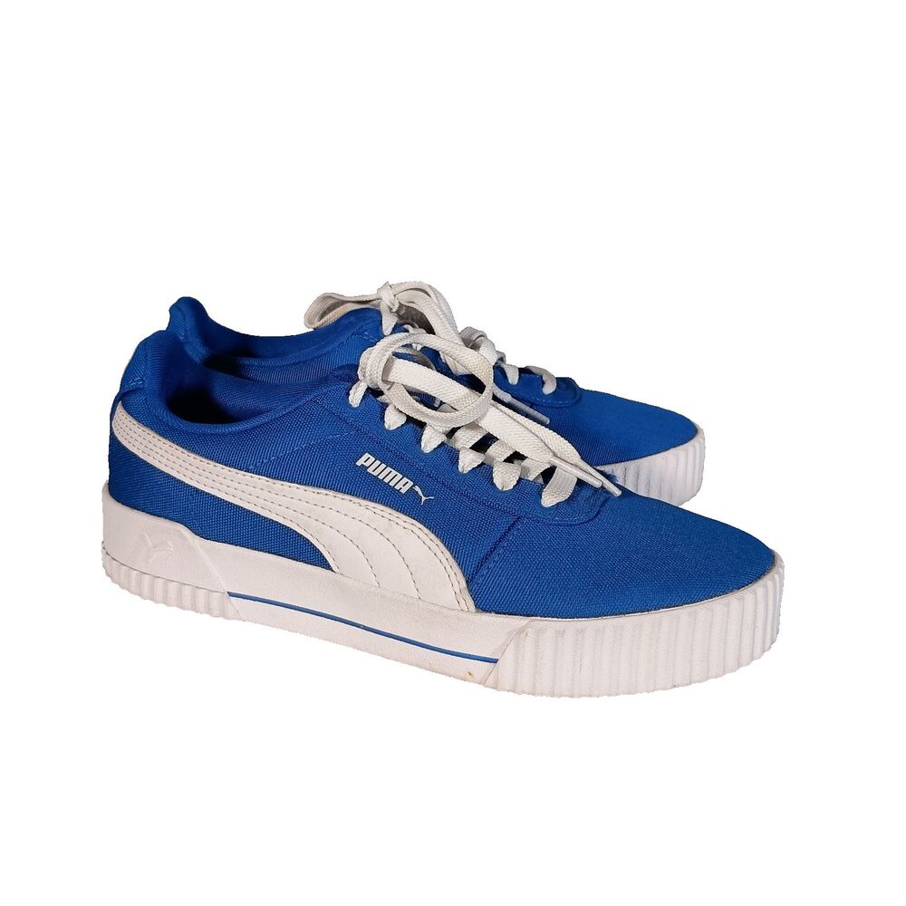 Puma Womens Sneaker Carina CV Lapis Blue 9 Lace Up Low Top Canvas - Picture 2 of 11